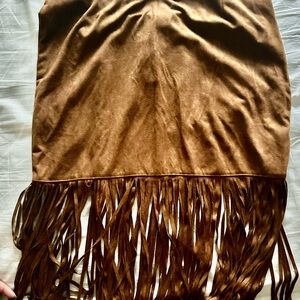 Rue21 suede Fringe Skirt in Brown